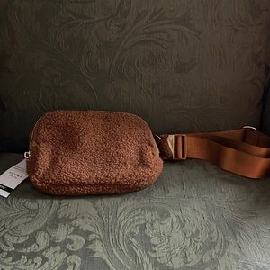 Brown sherpa belt bag